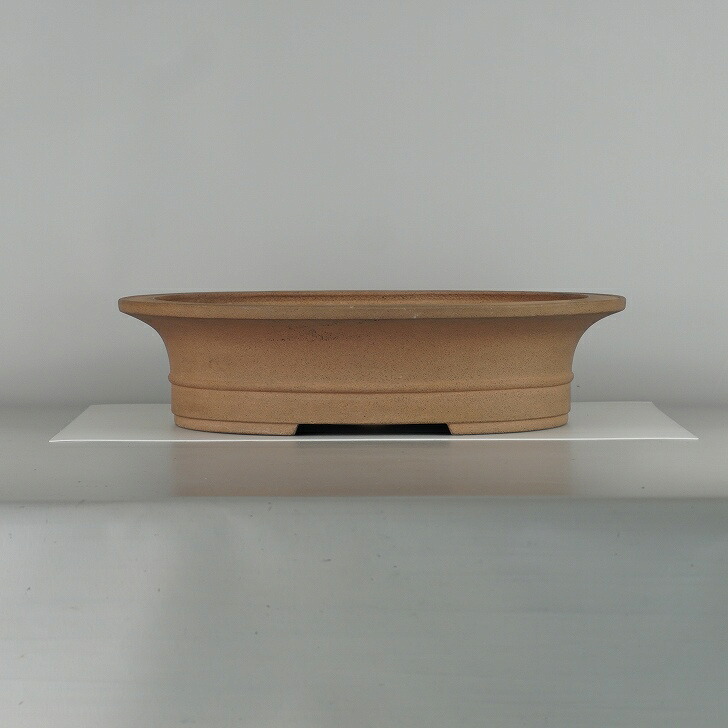 【中古】盆栽鉢 常滑 誠文窯 大型 長辺 約 41.5cm 楕円鉢 中帯 泥物 和鉢 現品 中古鉢 送料無料｜盆栽はニわ 店