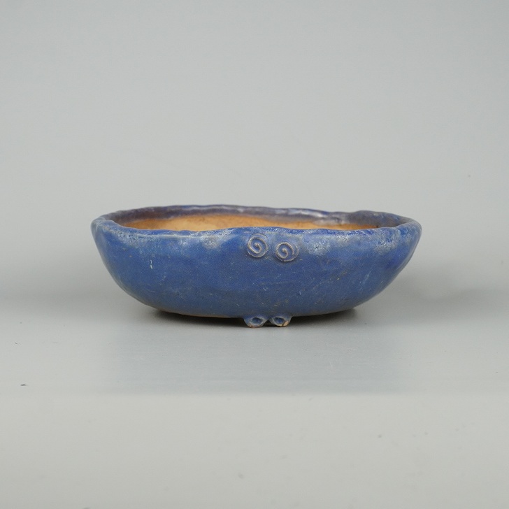 【中古】 盆栽鉢 常滑 秀峰 小型 長辺 約18.5糎 丸鉢 釉薬 現品 中古鉢 貨物輸送無料