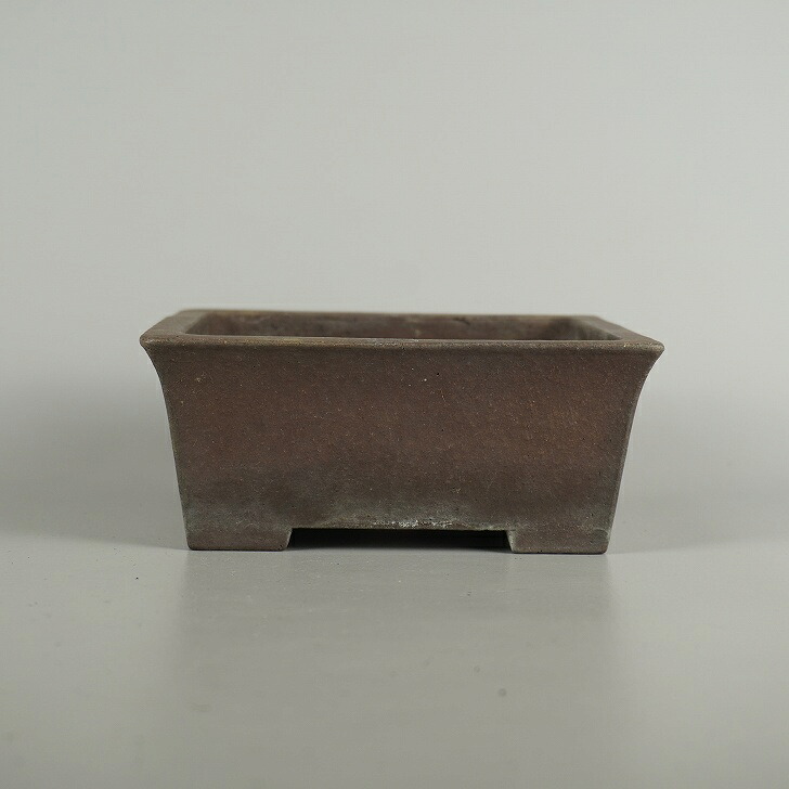 【中古】盆栽鉢 常滑 山秋造 松泉焼 小型 長辺 約 15珊 まっ四角鉢 泥物 和鉢 現品 中古鉢 貨物輸送無料 花・ガーデン・DIY-ガーデニング・農業-植木鉢