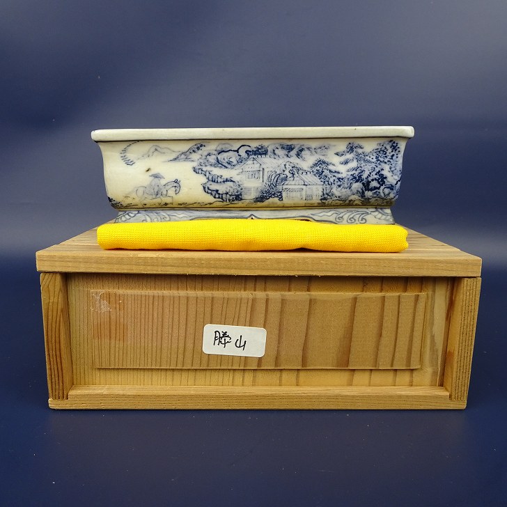 勝山　盆栽鉢　長方 楽天市場】盆栽鉢 上州勝山 小型 長辺 約11.8cm 長方鉢 外縁 染