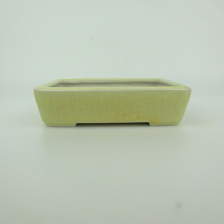 【中古】 盆栽鉢 青香 小型 長辺 約 12cm 長方鉢 釉薬 現品 中古鉢 送料無料