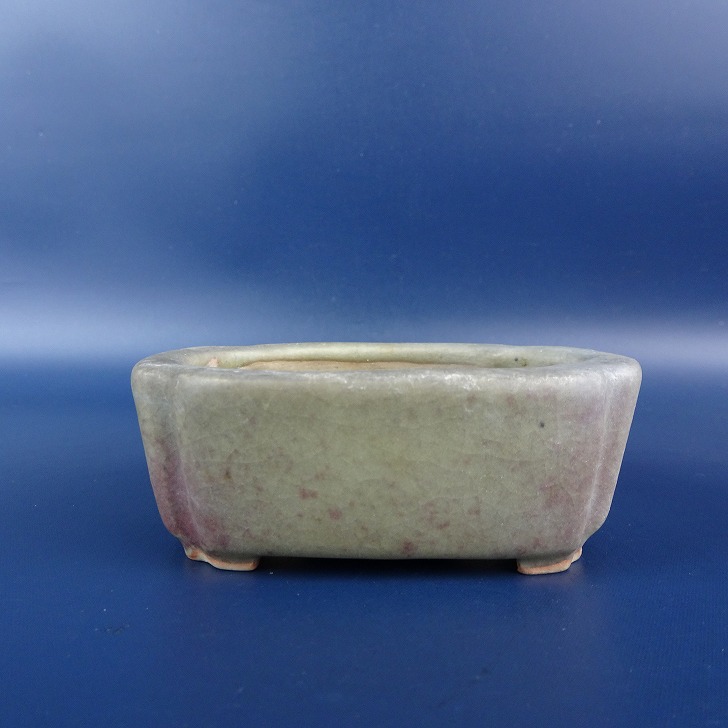 【中古】盆栽鉢 町直 今岡町直 小鉢 長辺 約 9.4cm 長方鉢 隅入 釉薬 現品 中古鉢