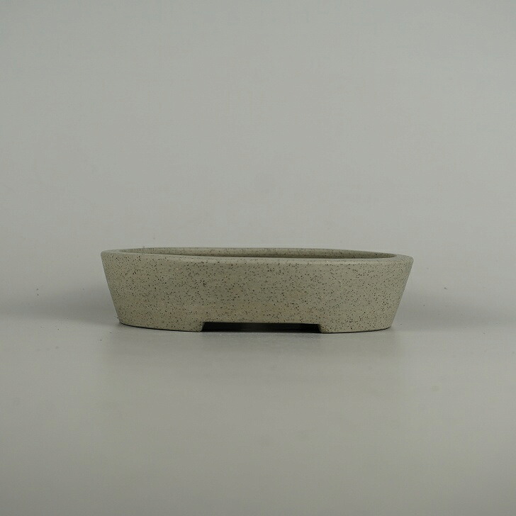 【中古】盆栽鉢 常滑 誠山 小型 長辺 約 15.6cm 楕円鉢 泥物 和鉢 現品 中古鉢 送料無料｜盆栽はニわ 店