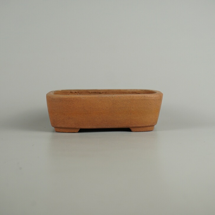 【中古】盆栽鉢 常滑 カネ正印 小型 長辺 約 13cm 長方鉢 撫角 泥物 和鉢 現品 中古鉢 送料無料