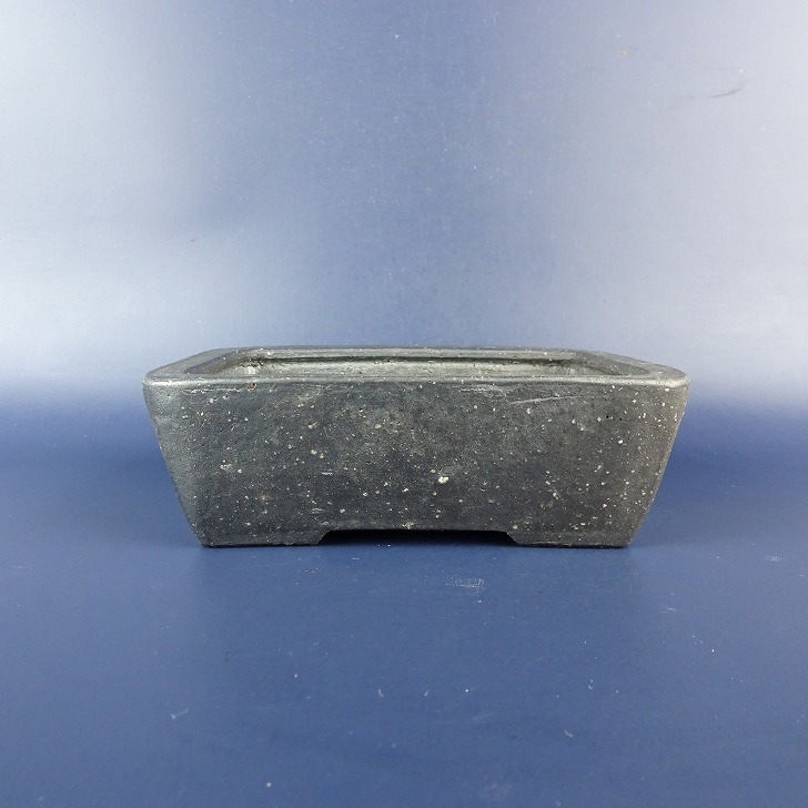 【中古】盆栽鉢 重石 小型 長辺 約 12.9糎 長方鉢 釉薬 現品 中古鉢 貨物輸送無料