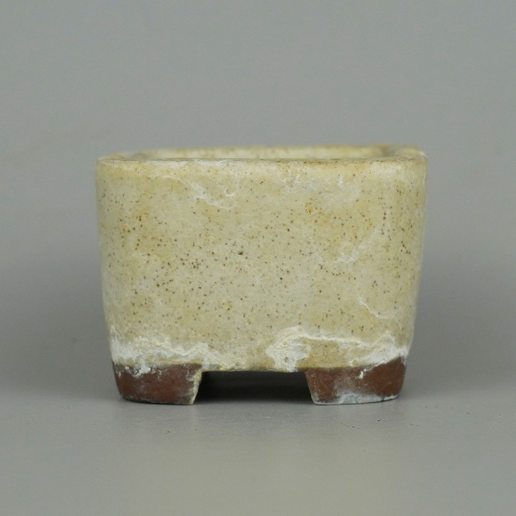 【中古】 盆栽鉢 常滑 旭清 小鉢 長辺 約 6.2cm 正方鉢 釉薬 現品 中古鉢 送料無料