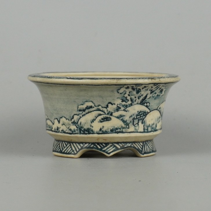 楽天市場】【中古】盆栽鉢 佐野 大助 小鉢 長辺 約10cm 長方鉢 五色絵人物山水画 外縁 段足 現品 中古鉢 送料無料 : 盆栽はニわ 楽天市場店