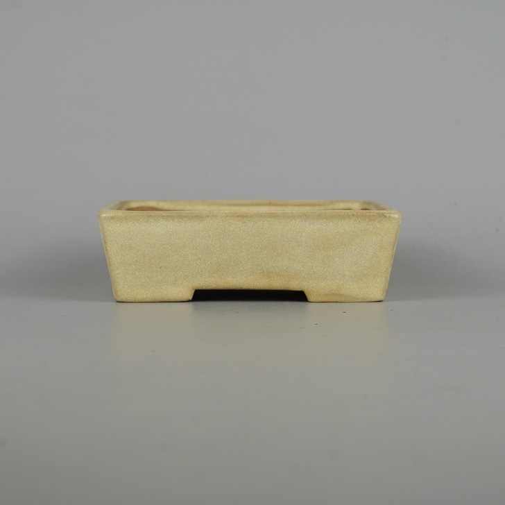 【中古】盆栽鉢 常滑 山房 長辺 約13.8cm 長方鉢 釉薬 現品 中古鉢 送料無料