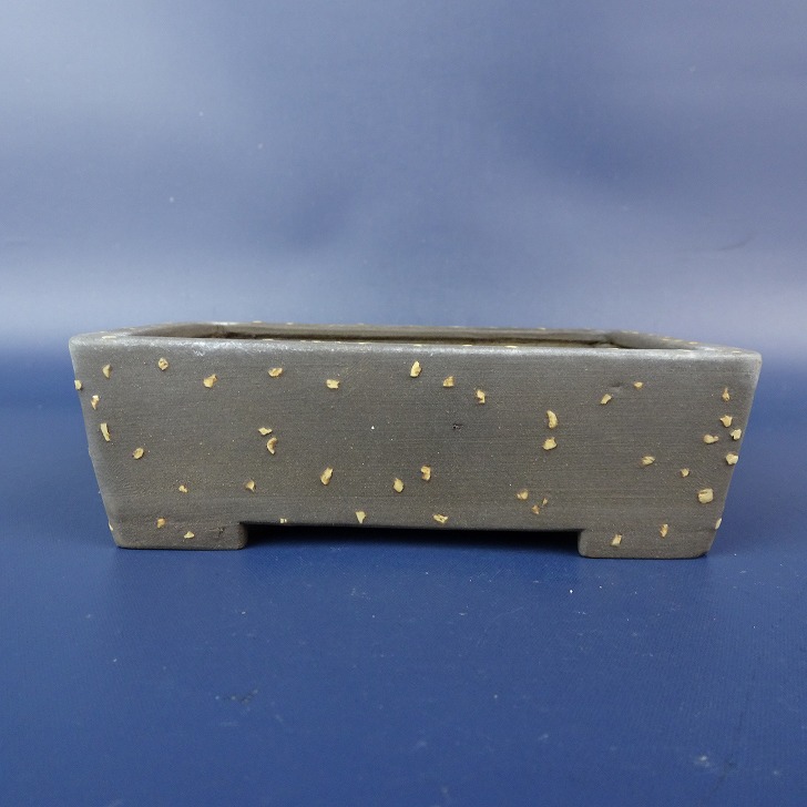 【中古】 盆栽鉢 青風 小型 長辺 約11糎 長方鉢 リヒ泥 現品 中古鉢