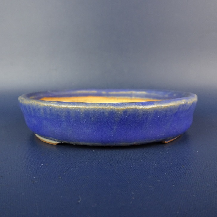 【中古】盆栽鉢 常滑  一弘造 小鉢 長辺 約9.5糎 丸鉢 釉薬 現品 中古鉢 貨物輸送無料