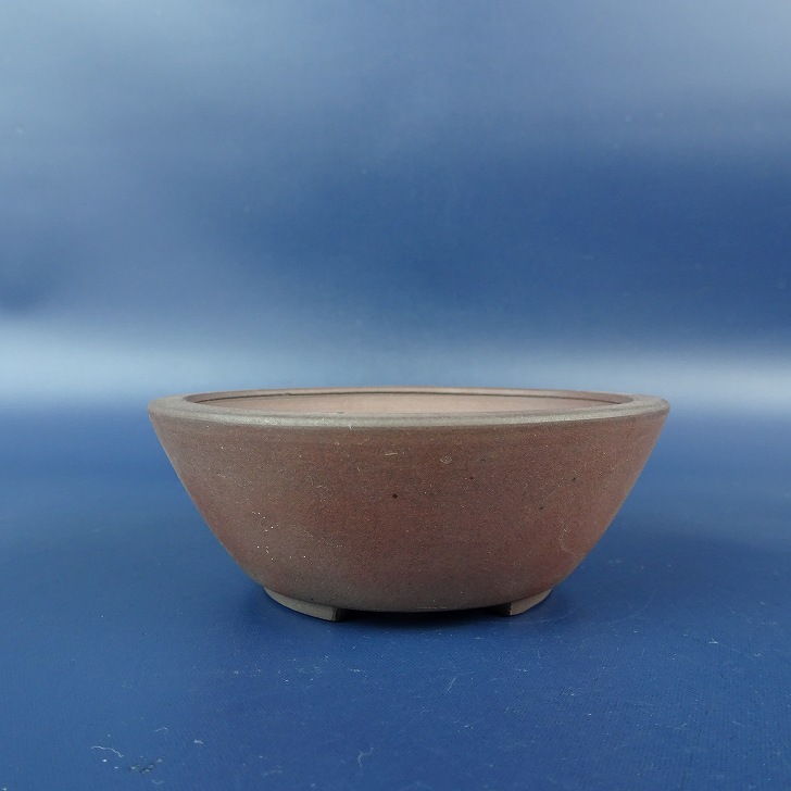 【中古】 盆栽鉢 青風 小鉢 長辺 約 9cm 丸鉢 泥鉢 現品 中古鉢 送料無料