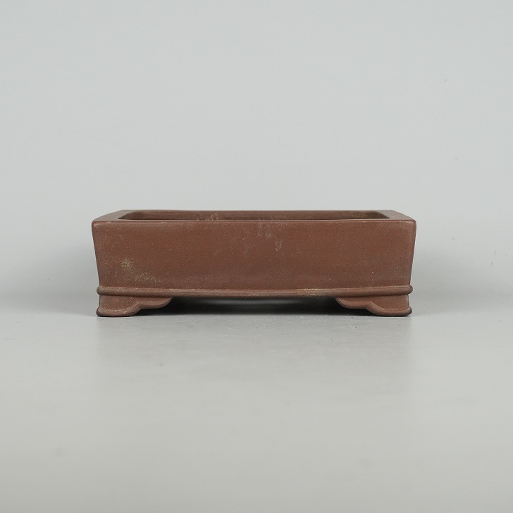 【中古】 盆栽鉢 常滑 旭清 小型 長辺 約 16糎 長方鉢 下帯 泥物 現品 中古鉢 貨物輸送無料