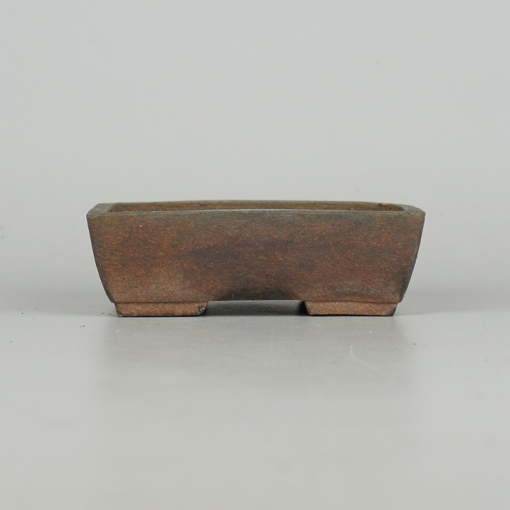 【中古】盆栽鉢 光峰 小鉢 長辺 約9.8cm 長方鉢 泥物 現品 中古鉢 送料無料