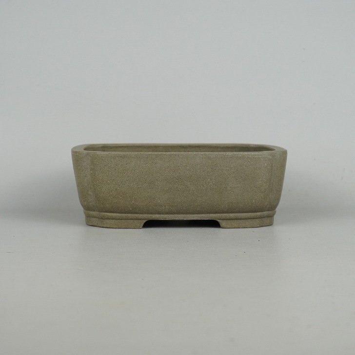【中古】盆栽鉢 常滑 銭号 小型 長辺 約15.5cm 長方鉢 下帯 泥物 現品 中古鉢 送料無料