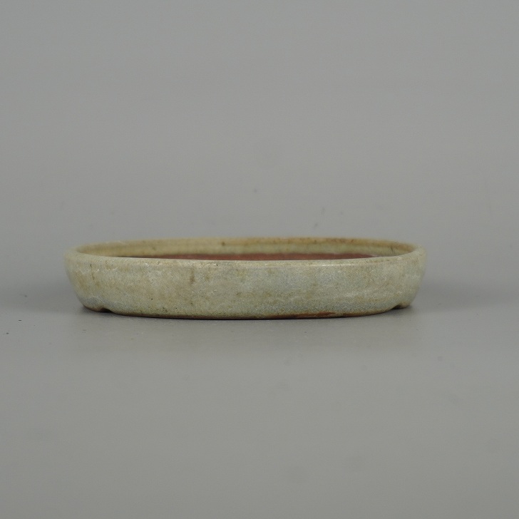 【中古】盆栽鉢 一蒼 小型 長辺 約 11cm 丸鉢 釉薬 現品 中古鉢 送料無料