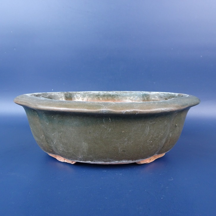楽天市場】【中古】盆栽鉢 陶翠 中型 長辺 約 25.2cm 剣 木瓜鉢 外縁