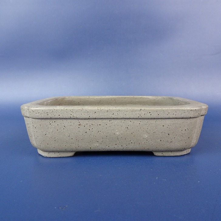 【中古】盆栽鉢 峰輝堂 小型 長辺 約11.7cm 長方鉢 隅入 泥鉢 現品 中古鉢 送料無料