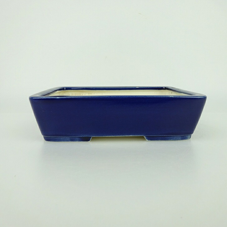 【中古】盆栽鉢 青香 小型 長辺 約 14.8cm 長方鉢 釉薬 現品 中古鉢 送料無料