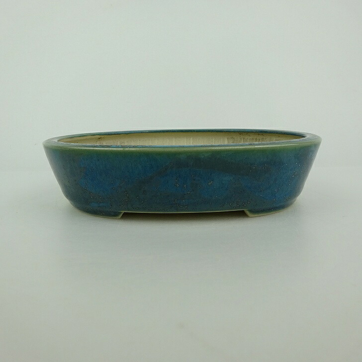 【中古】盆栽鉢 青香 小型 長辺 約 14.8cm 楕円鉢 釉薬 現品 中古鉢 送料無料 7,546円