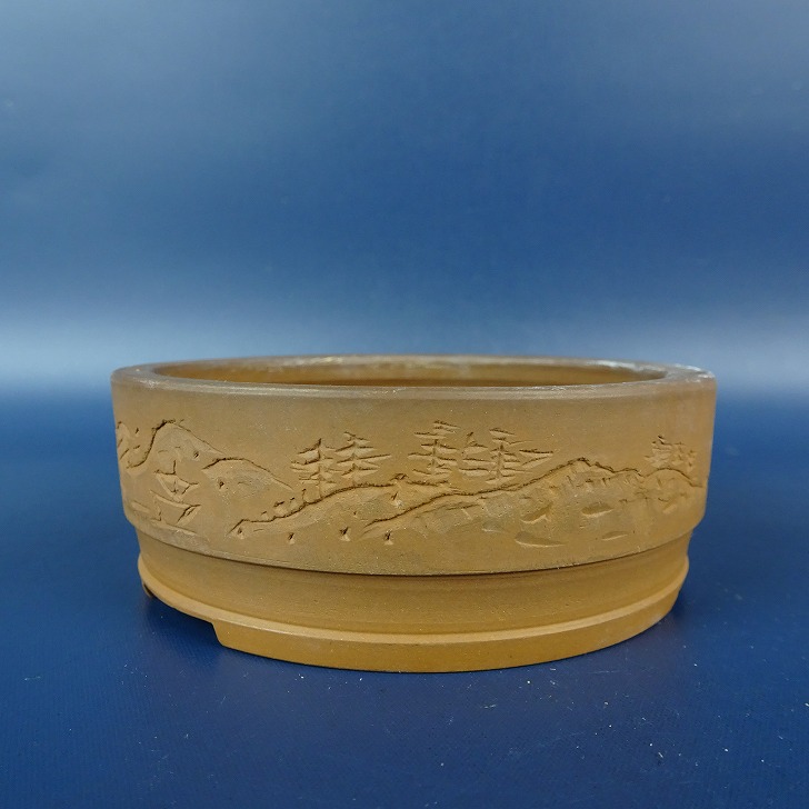 楽天市場】【中古】盆栽鉢 常滑 一陶園 小鉢 長辺 約 7.3cm 丸鉢 雲足