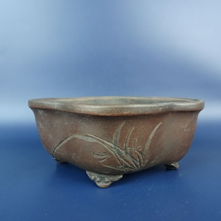 楽天市場】【中古】盆栽鉢 陶翠 中型 長辺 約 25.2cm 剣 木瓜鉢 外縁