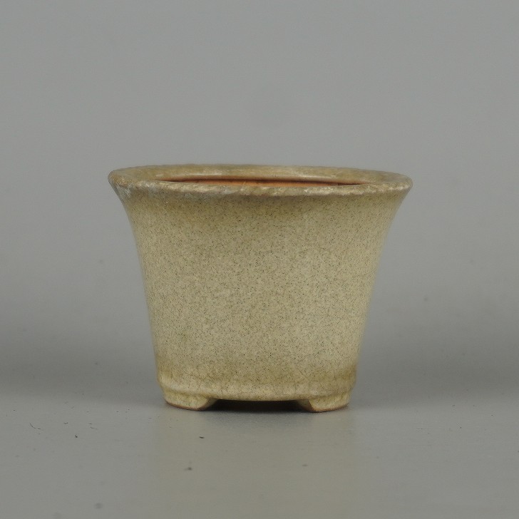 【中古】 盆栽鉢 香山 小鉢 長辺 約 6.2cm 丸鉢 外縁 釉薬 現品 中古鉢 送料無料