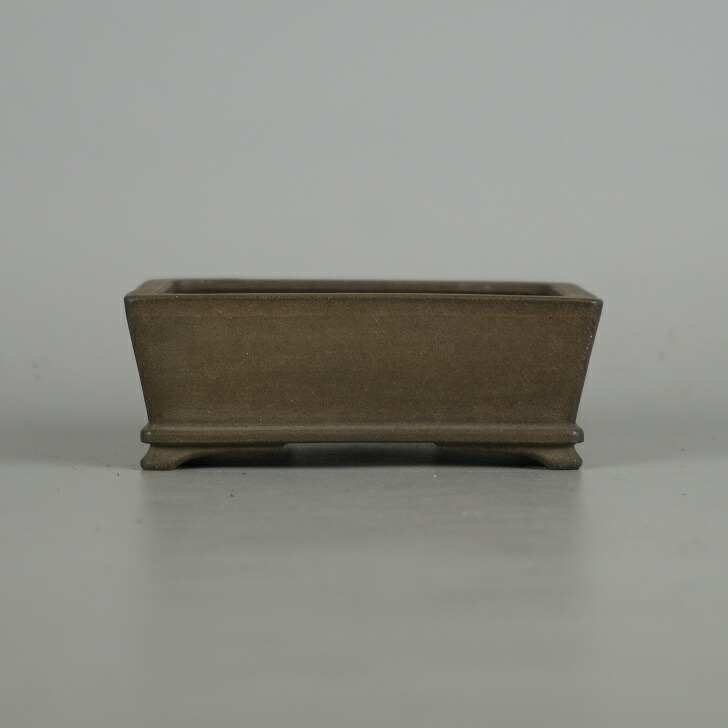 【中古】盆栽鉢 紀ノ川 秀石 小鉢 長辺 約 9.2糎 長方鉢 下帯 泥鉢 現品 中古鉢 貨物輸送無料