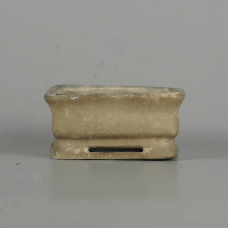 【中古】 盆栽鉢 無庵 小鉢 長辺 約 6糎 長方鉢 釉薬 現品 中古鉢 貨物輸送無料