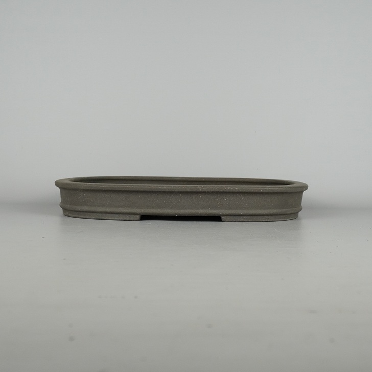 【中古】盆栽鉢 常滑 誠山造 中型 長辺 約31.5cm 長方鉢 撫角 下帯 泥物 現品 中古鉢 送料無料