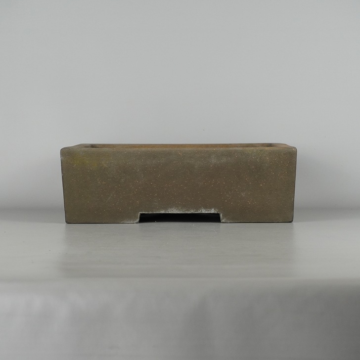 【中古】 盆栽鉢 陶峰 中型 長辺 約29.5cm 長方鉢 泥物 現品 中古鉢 送料無料