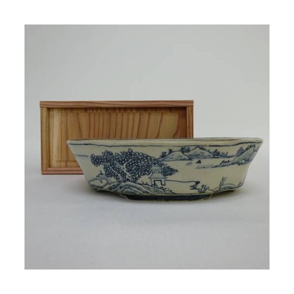 【中古】盆栽鉢 加賀勝山 箱付き添い人 中古鉢 貨物輸送無料