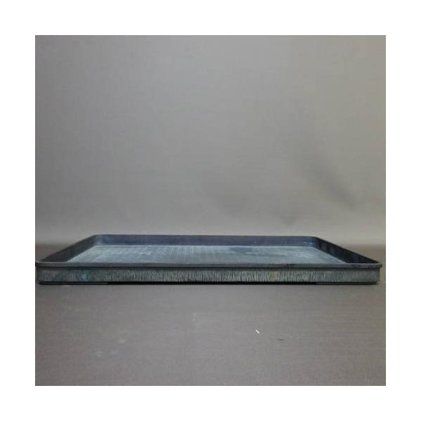 【中古】水盤 銅水盤 大型 長辺 約55cm 長方 銅盤 鉢 水石 盆栽 盆景 苔玉 花器 受け皿 銅製 現品 中古
