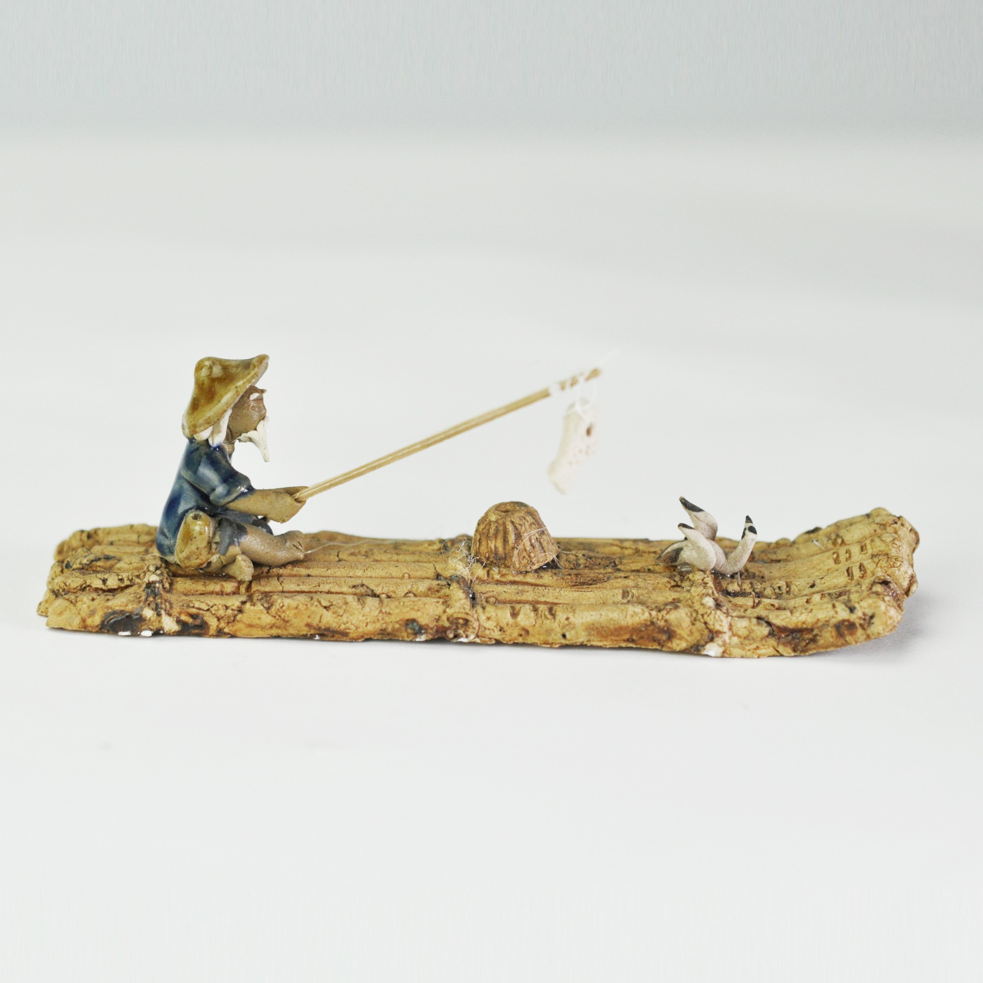 楽天市場】陶器の置物 フィギュア あぐらをかく漁師 : 盆栽妙 楽天市場店