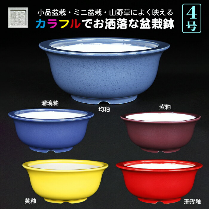 楽天市場】盆栽鉢 「福茂掛分釉手びねり丸鉢」 植木鉢 色鉢 福田茂
