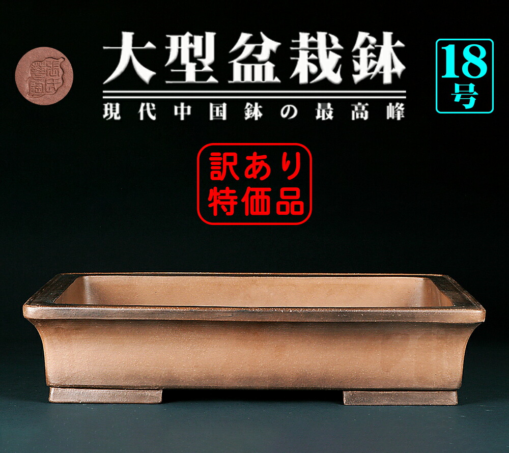 楽天市場】盆栽鉢 烏泥袋式撫角長方鉢 張氏製陶 中国鉢 支那鉢 宜興 新
