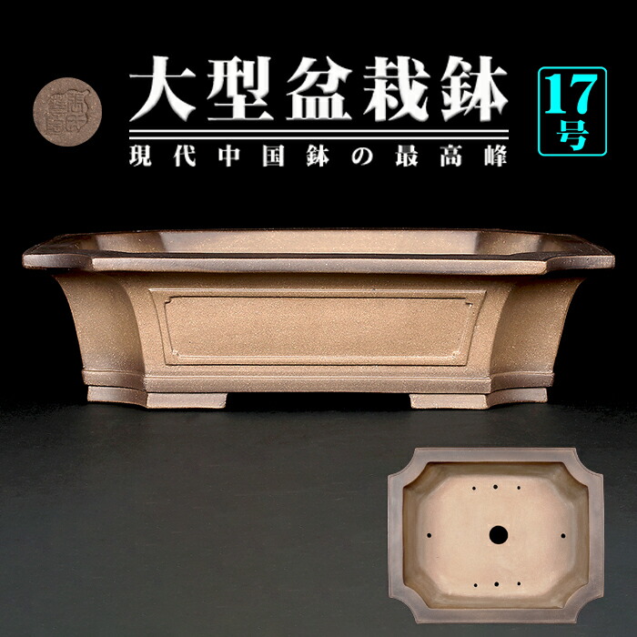 ★盆栽日和★　中国宜興　均釉玉縁長方鉢　60㎝