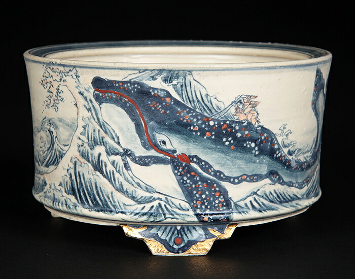 楽天市場】七代渋草柳造染付山水龍虎図丸鉢 盆栽鉢 鉢 植木鉢 盆器