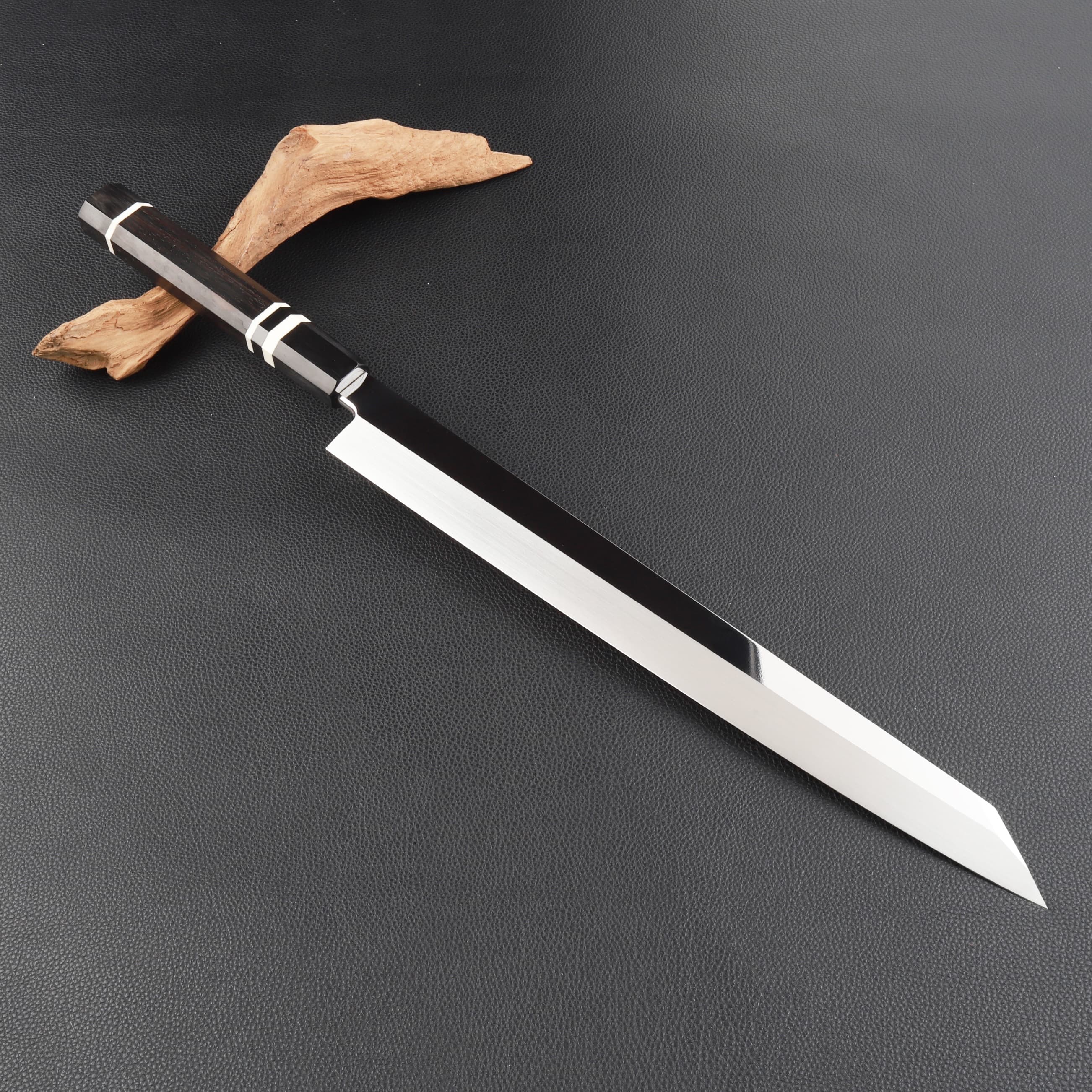 先丸刺身包丁　鏡面仕立　刃渡り約27㎝　高級金蘭包丁袋付 imgrc0103043877.jpg