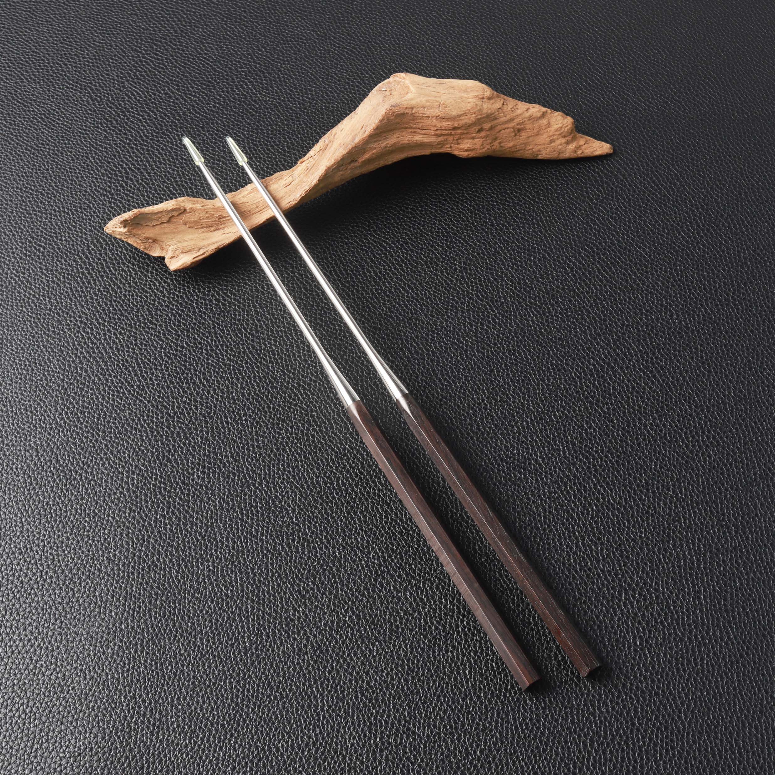 【楽天市場】盛箸 箸先 150mm・165mm・180mm 全長 290mm・300mm・320mmステンレス製 黒檀六角柄 プロ仕様 ...