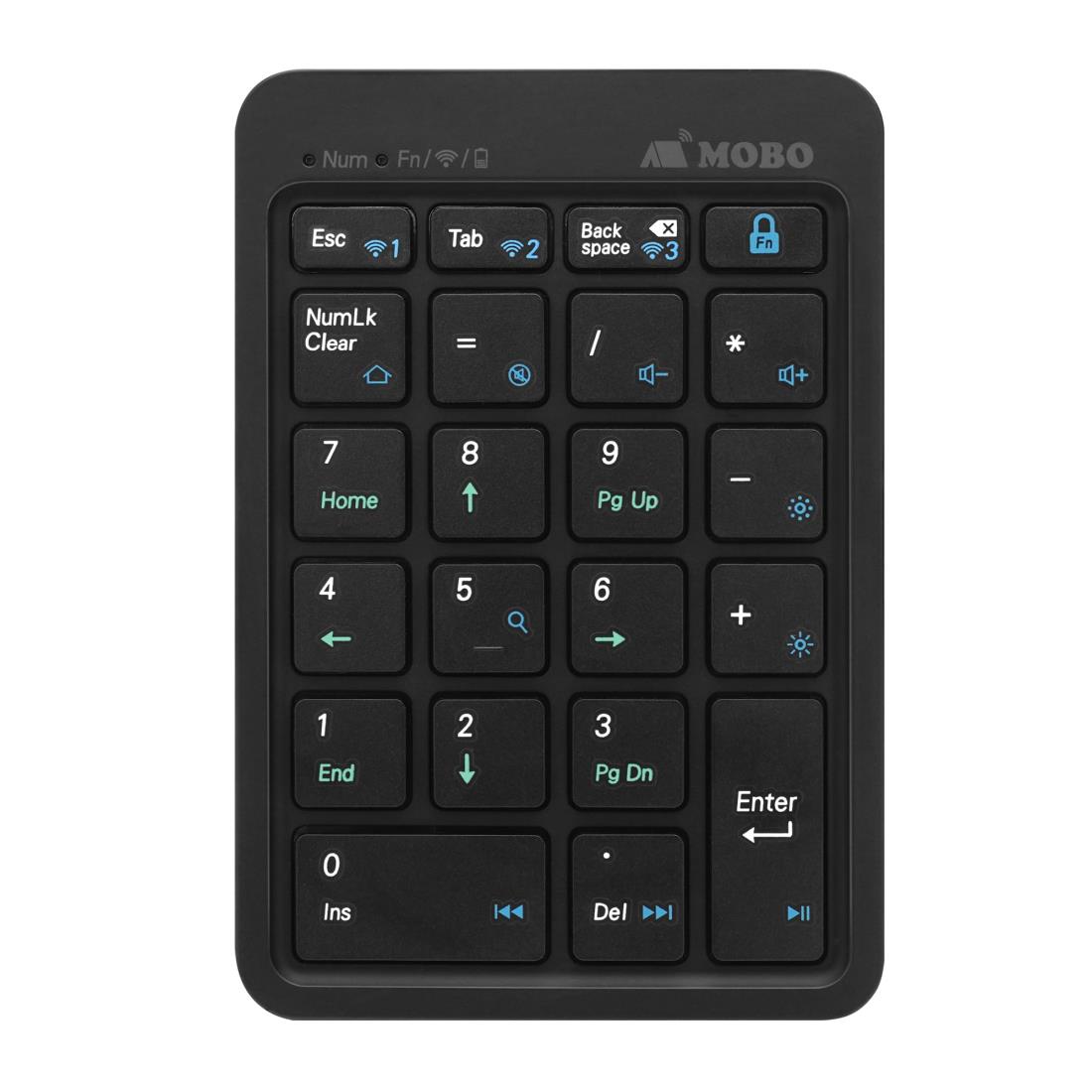 モボ(Mobo) テンキー Bluetooth USB-C 有線 無線 モボ テンキーパッド2 デュオ NumLock 連動 非連動 macOS モード 切替機能 搭載 ブラック AM-NPBW22-BK