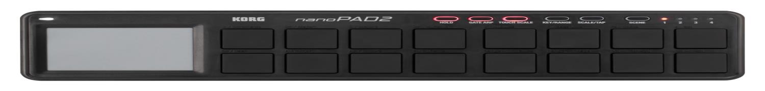 KORG 定番 USB MIDIコントローラー nanoPAD2 BK ブラック ベロシティ対応 16パッド 音楽制作 DTM コンパクト設計で持ち運びに最適 すぐに始められるソフトウェアライセンス込み