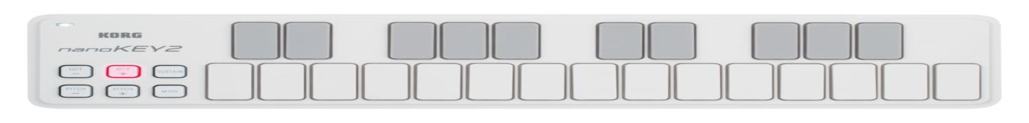 KORG 定番 USB MIDIキーボード nanoKEY2 WH ホワイト 音楽制作 DTM コンパクト設計で持ち運びに最適 すぐに始められるソフトウェアライセンス込み 25鍵