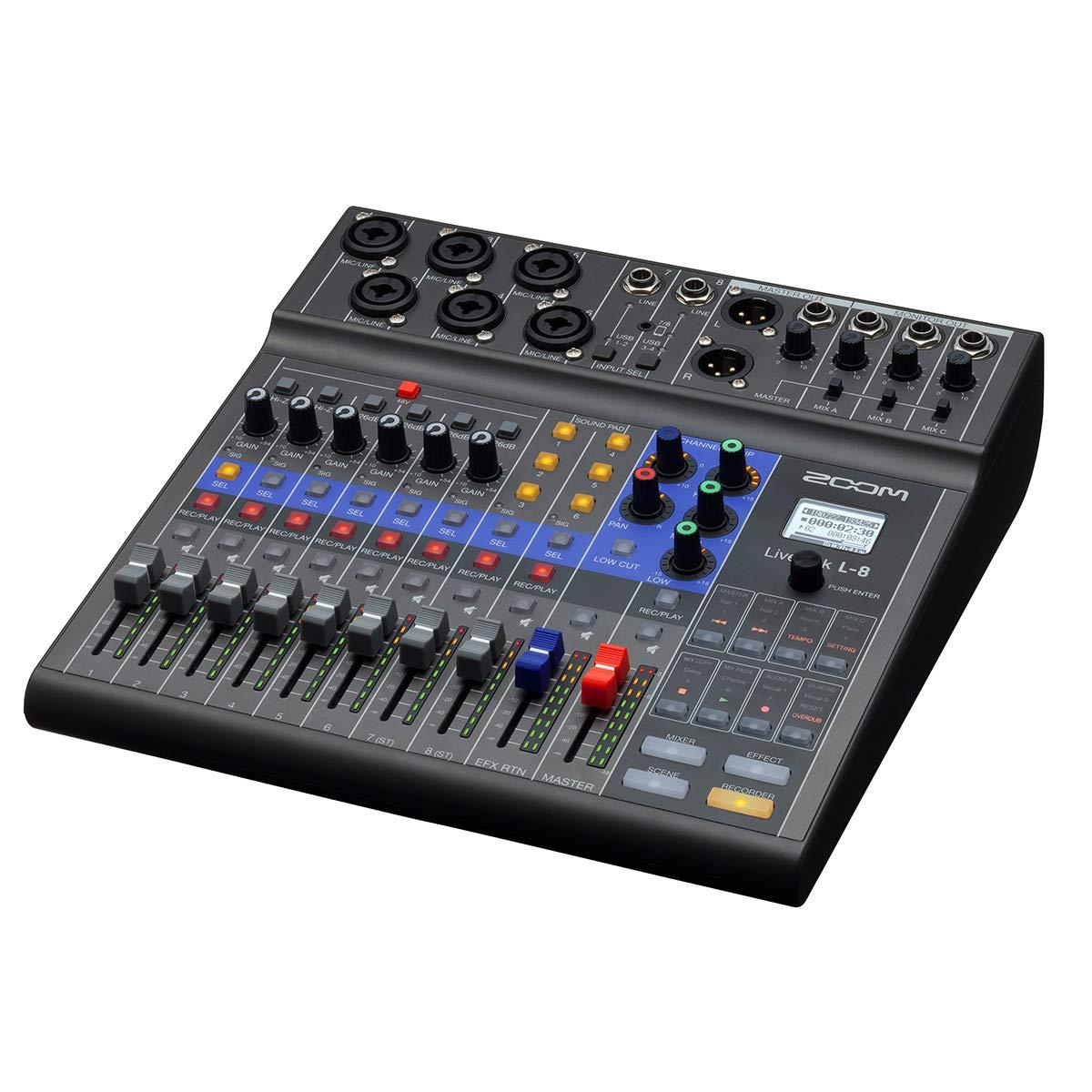 ZOOM ズーム L-8 デジタルミキサーレコーダー 8チャンネルミキサー ライブ配信 オーディオインターフェース マルチトラック録音レコーダー｜梵たん　店