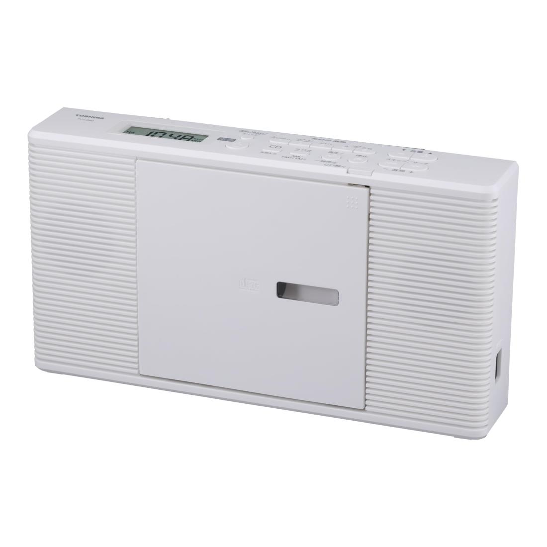 東芝 CDラジオ TY-C260 (W) スリム & コンパクト ワイドFM対応 アルカリ乾電池対応 奥行6.2cm 語学学習機能充実モデル