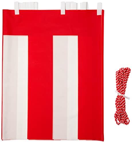 紅白幕 高さ90cm×長さ1080cm (6間) テトロンポンジ 紅白ひも付 KH003-06IN