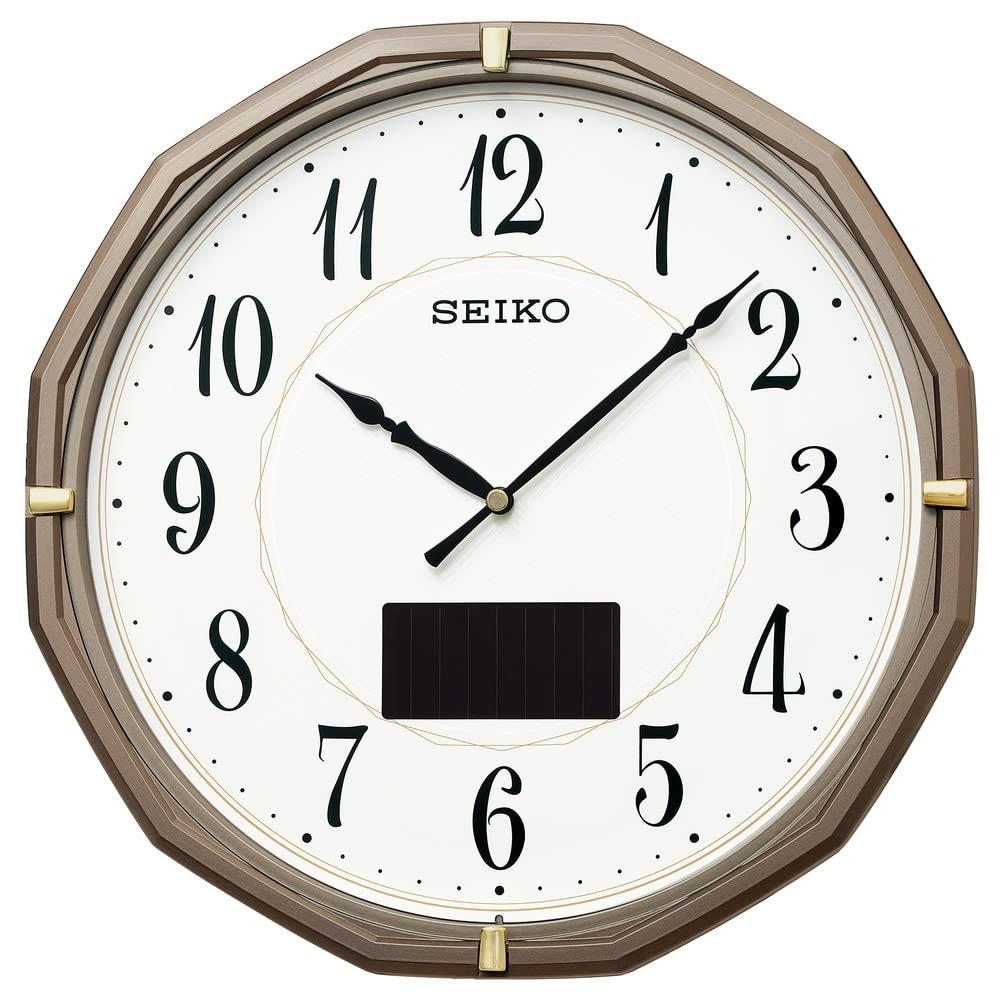 セイコークロック(Seiko Clock) 掛け時計 電波 アナログ ソーラー ハイブリッドソーラー 薄グレーメタリック 305×305×47mm SF244N