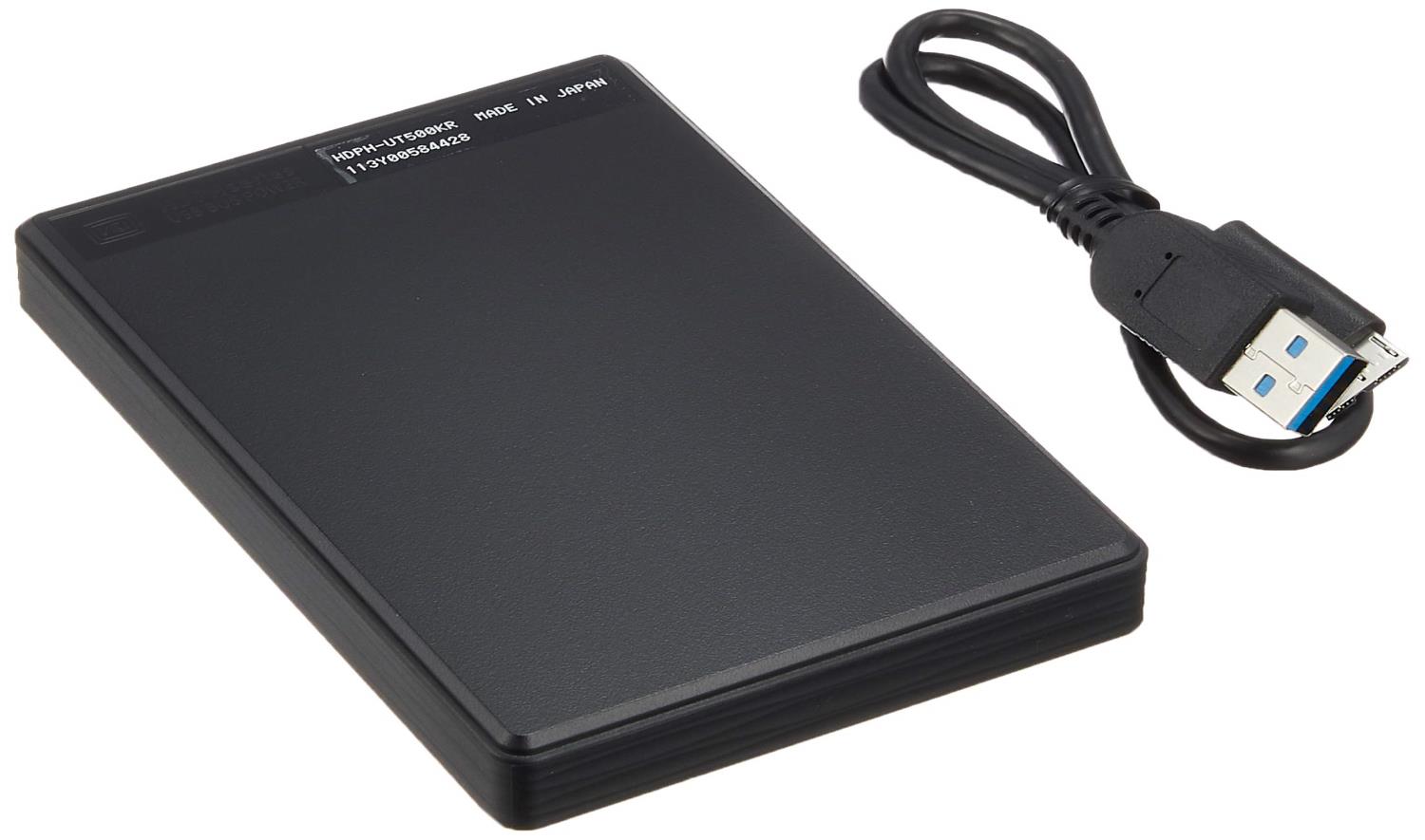 I-O DATA USB 3.1 Gen 1/2.0対応 ポータブルハードディスク 「カクうす Lite」 ブラック 500GB HDPH-UT500KR
