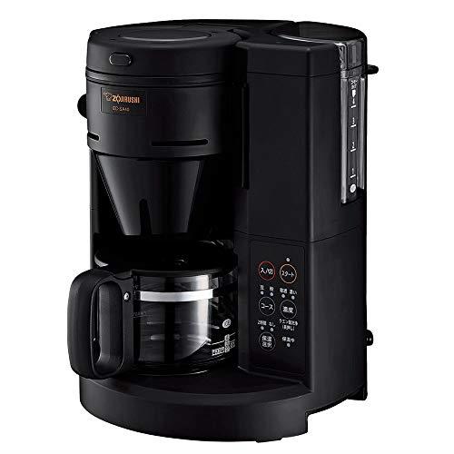 象印 コーヒーメーカー 全自動 コーヒーミル付き 4杯用 ガラス容器 ステンレスメッシュフィルター ペーパーフィルター 外して洗える水タンク 珈琲通 540ml ブラック EC-SA40-BA