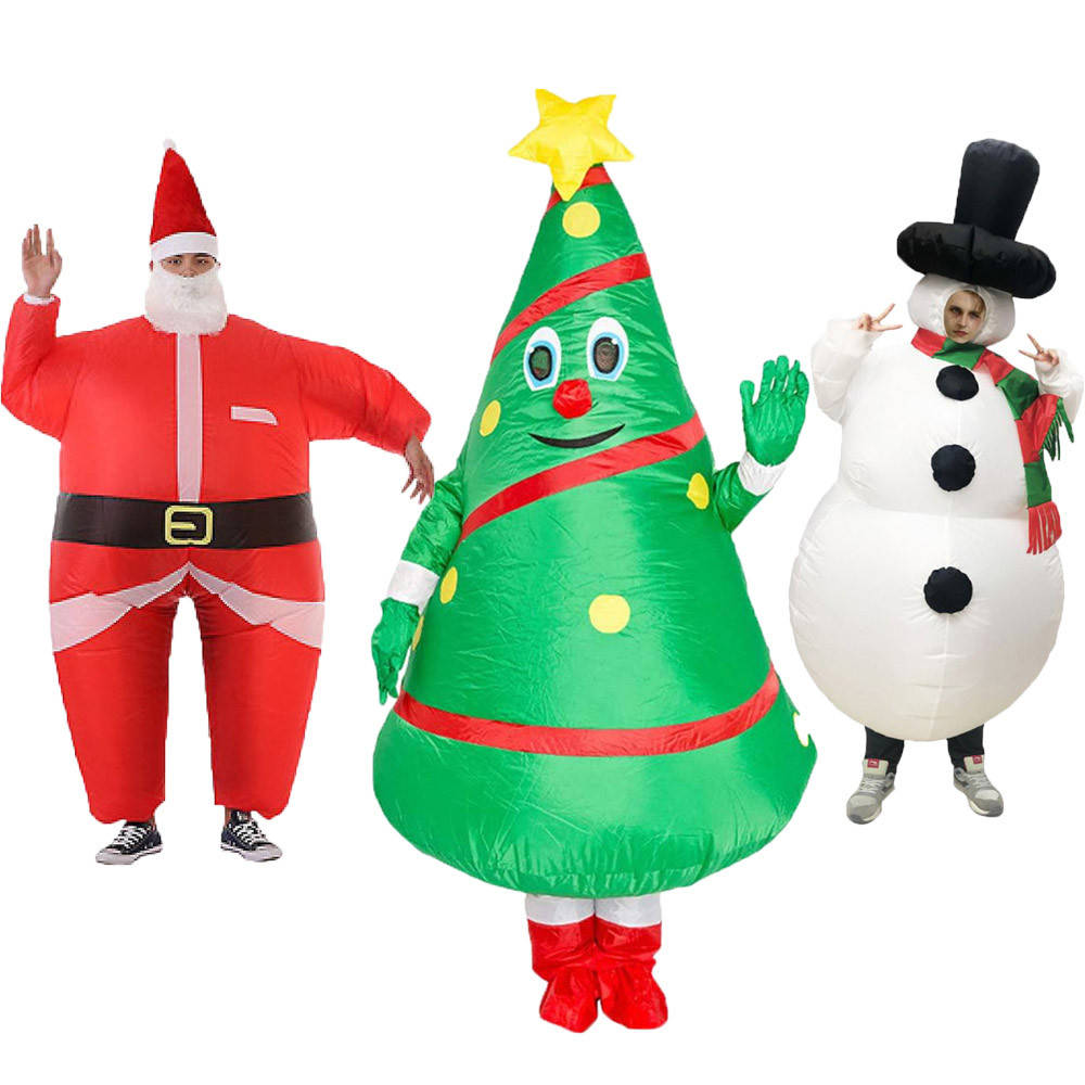 【200円クーポン配布中 送料無料】 2025 クリスマス インフレータブル サンタクロース クリスマスツリー 雪だるま 衣装セット 仮装変装 cosplay 空気充填 膨張式 パーティー/ハロウィン クリスマス 新年 誕生日 卒業 コスチューム 大人用 男女兼用