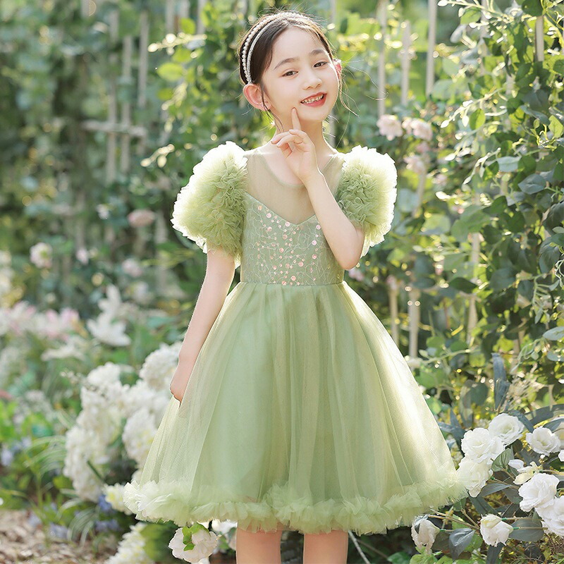 楽天市場】【50円クーポン配布中 送料無料】 緑色のドレス 子供 ドレス